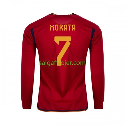 Spanien MORATA 7 Fodboldtrøjer Hjemmebanesæt World Cup 2022 Langærmet Spanien MORATA 7 Fodboldtrøjer Hjemmebanesæt World Cup 2022 Langærmet